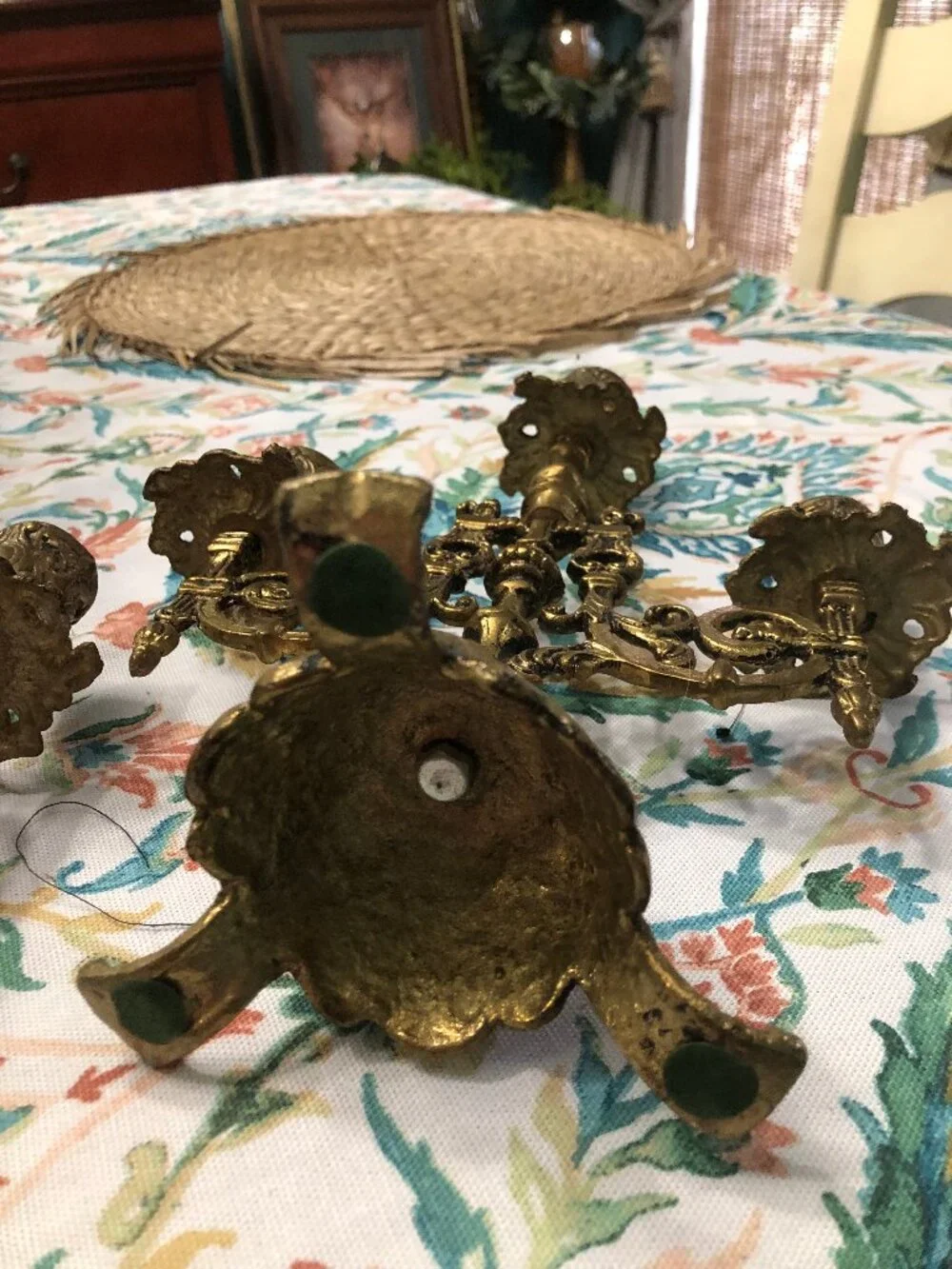 2 Vintage Brass 3 candle candlelabra